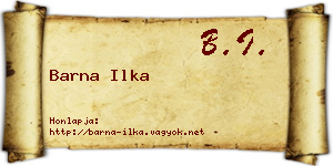 Barna Ilka névjegykártya